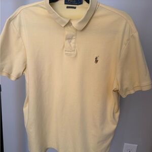 Ralph Lauren LG Short Sleeve Polo Shirt Butter Yellow Pima Soft Touch Pony Golf